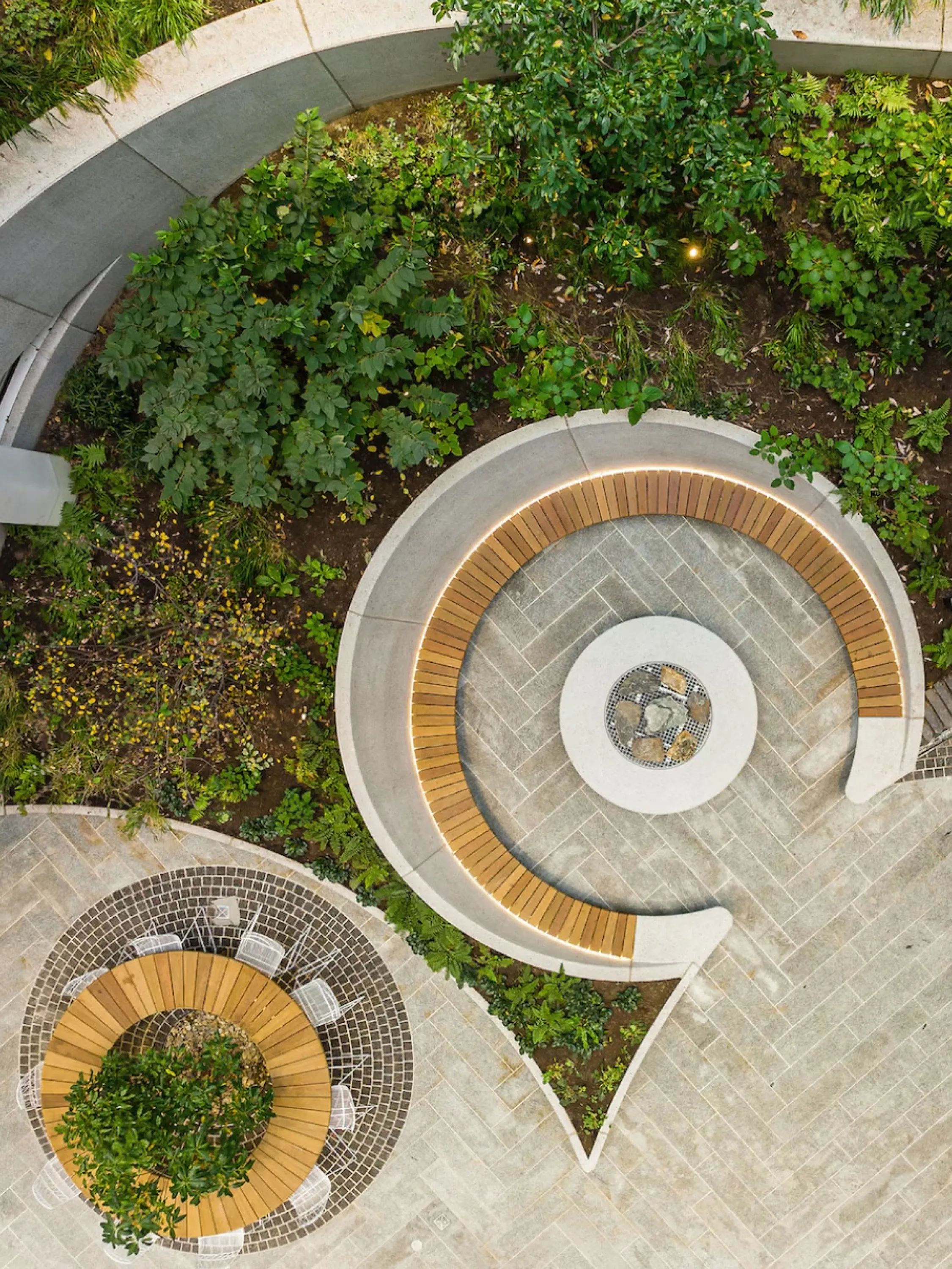 Helicopter view of the steam pit.