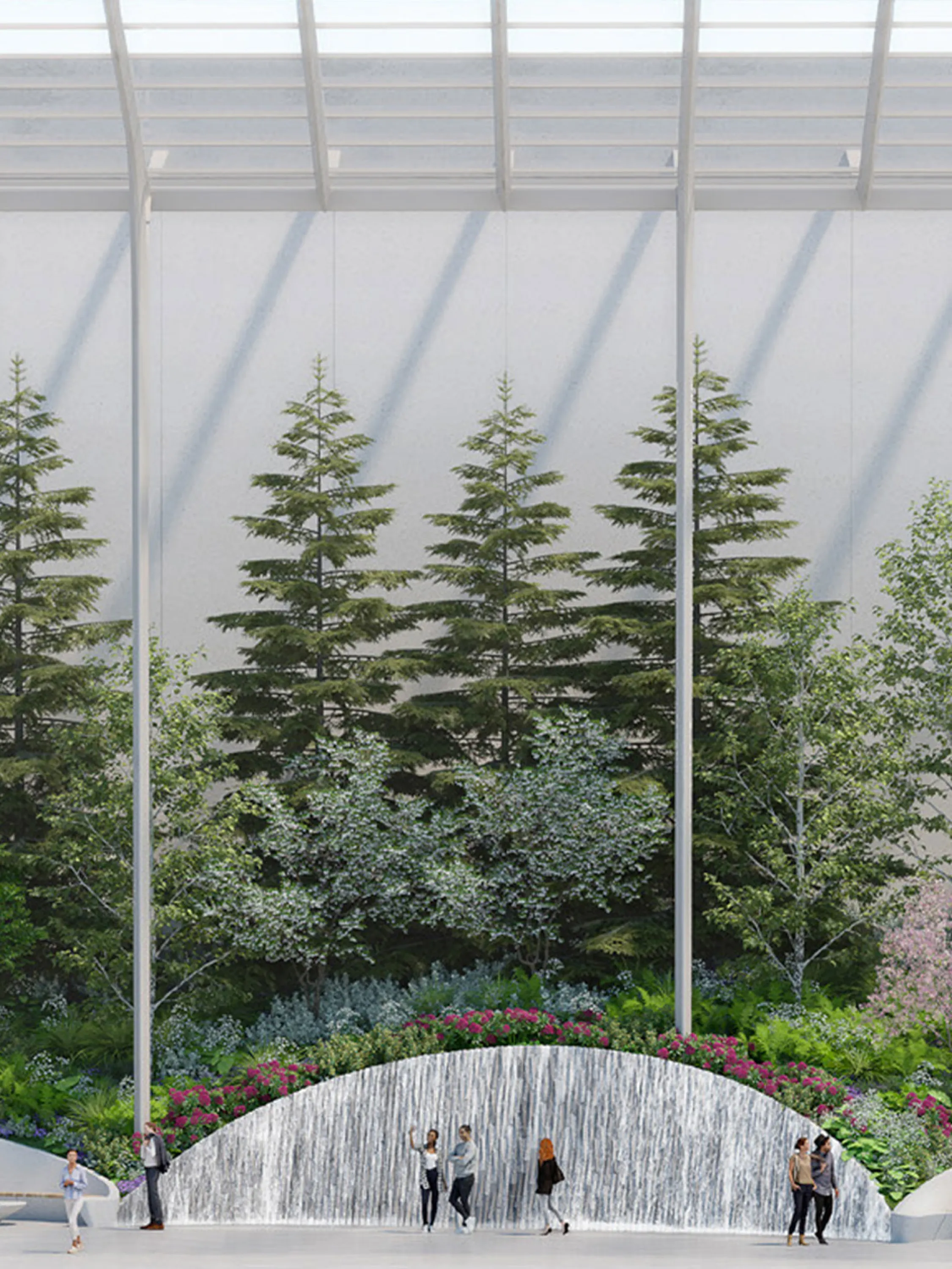 Front view of the water wall.