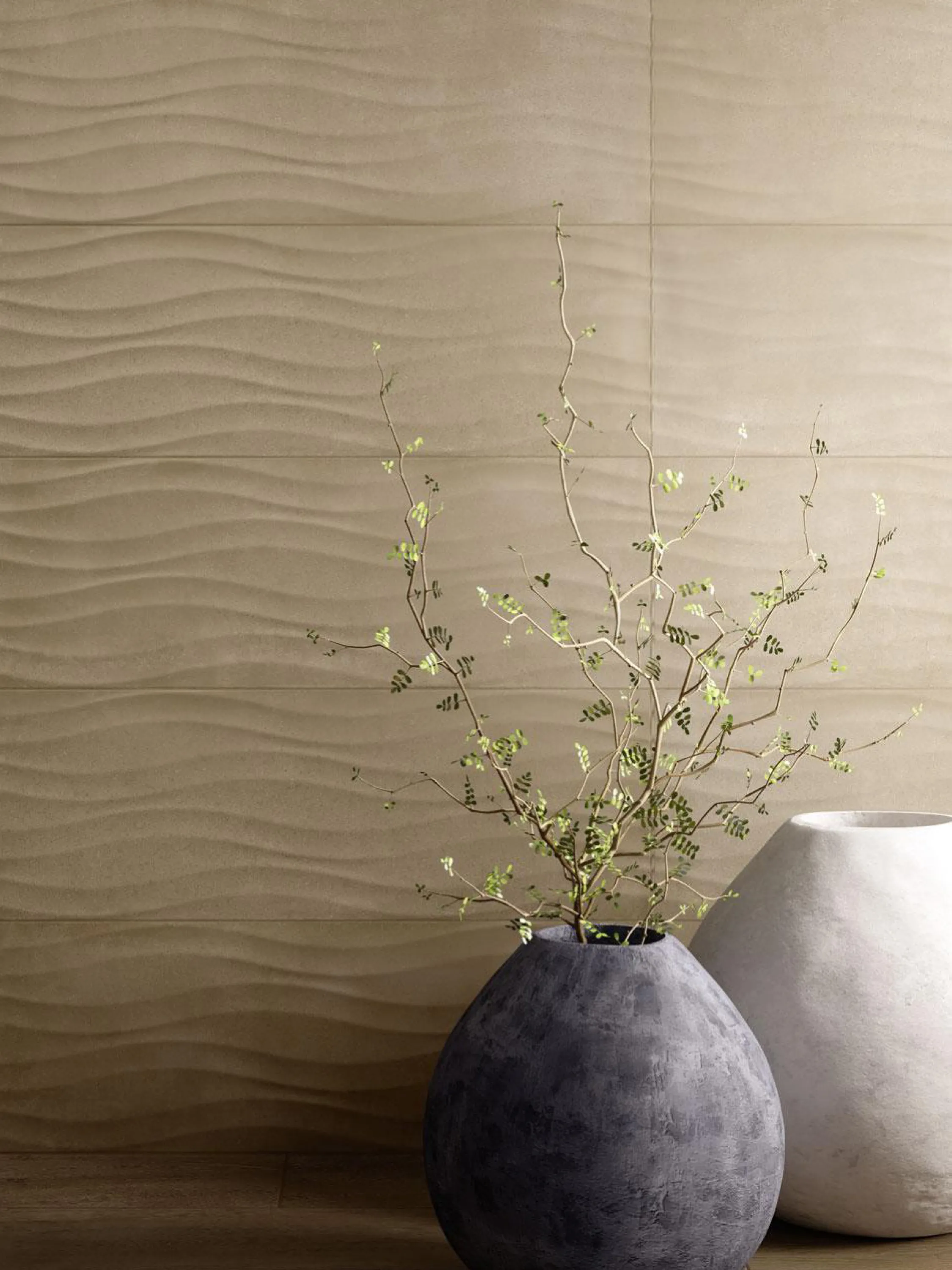 Tiles with wavy texture.