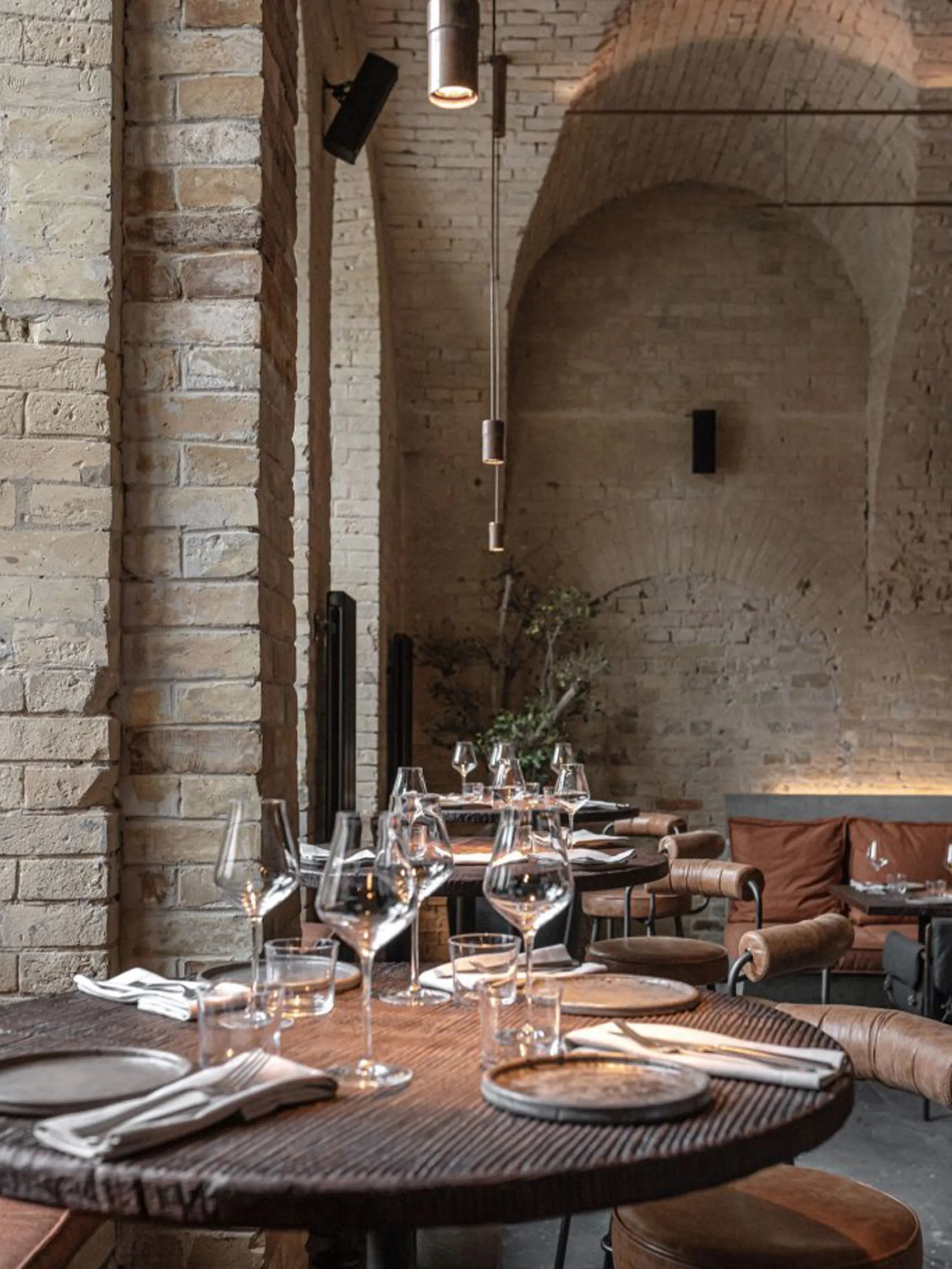Arches in a restaurant space.