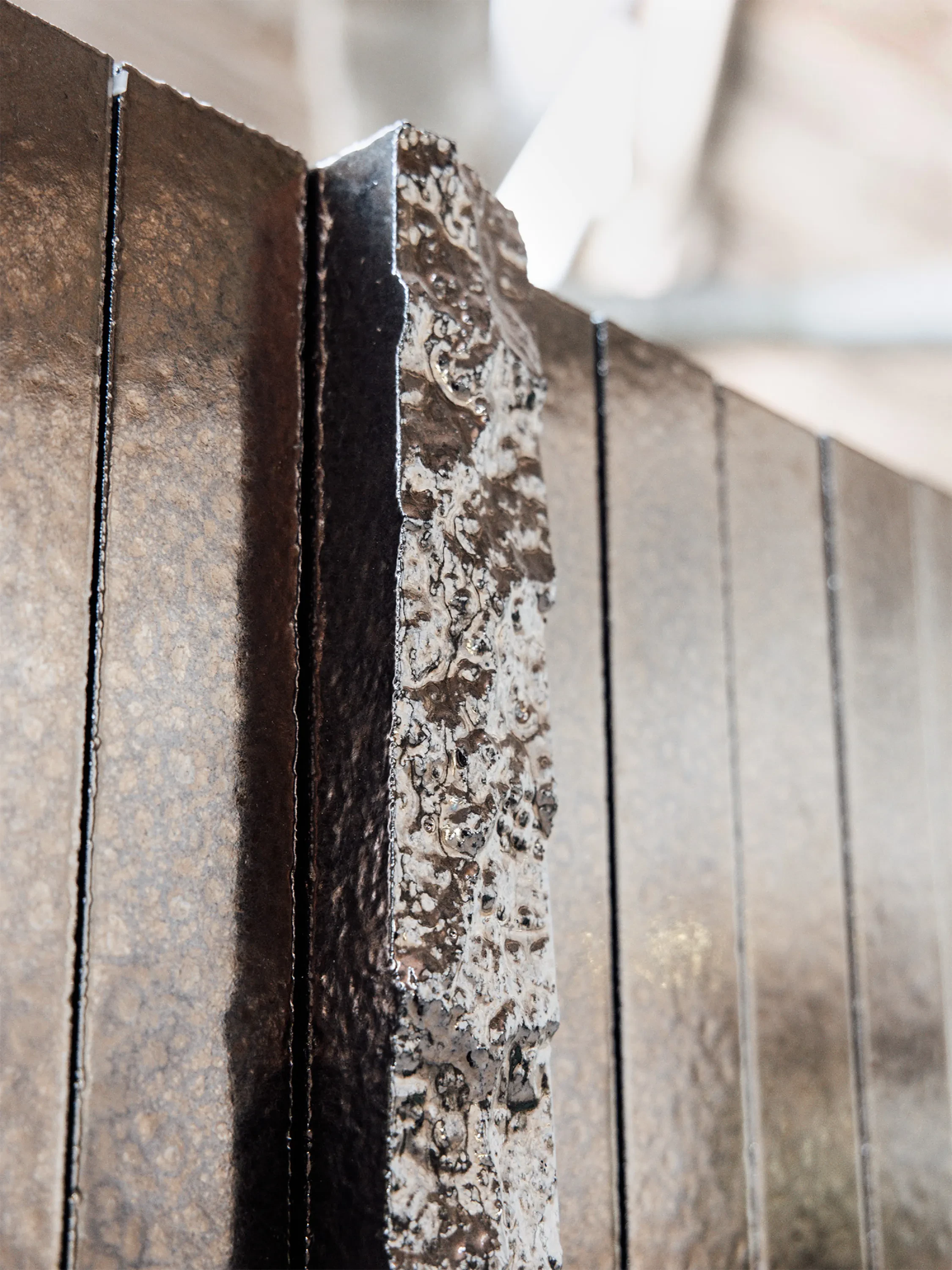 Stone tiles with varying texture.