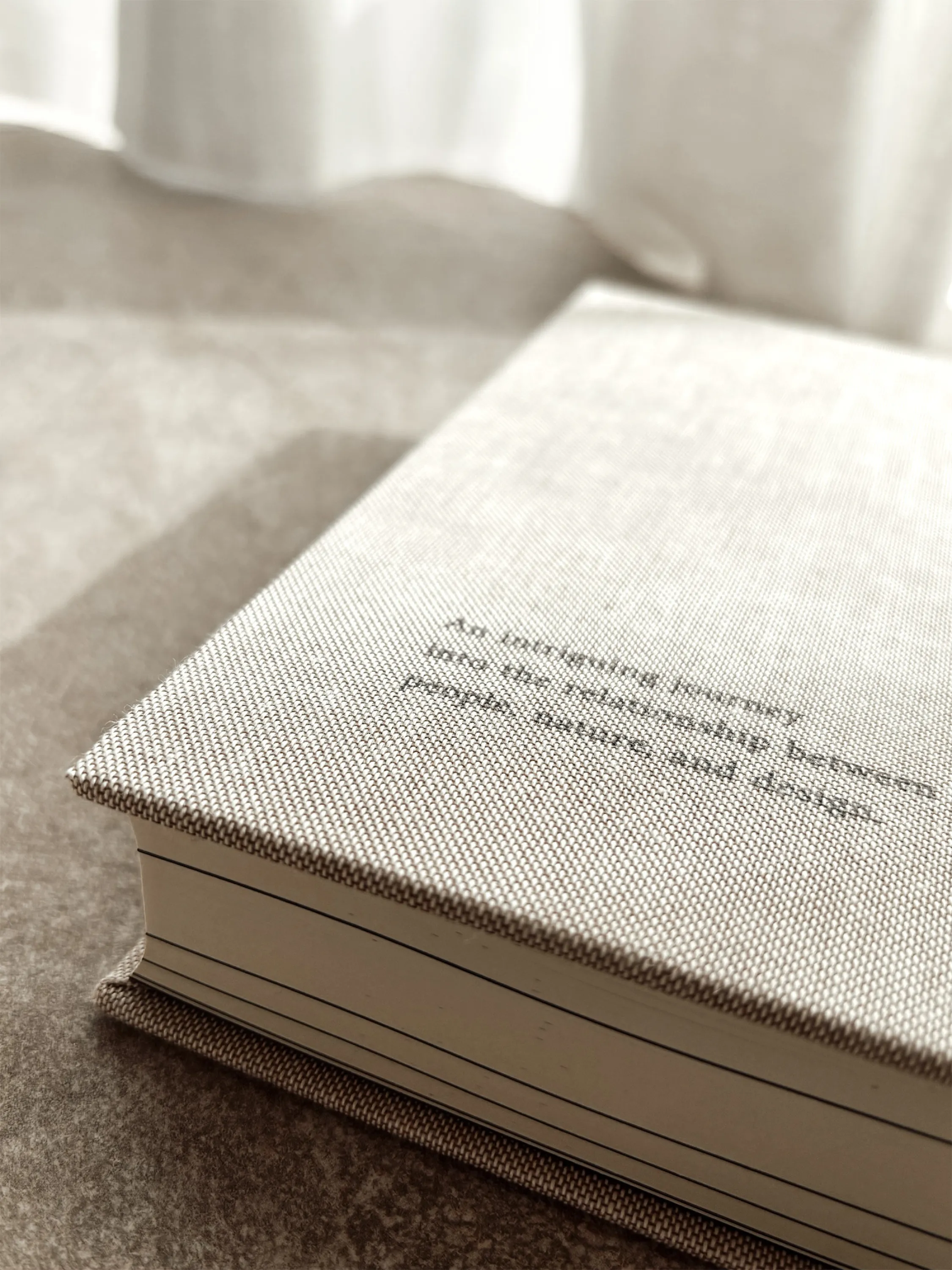 Close-up of the back cover of A Biophilic Year: an intriguing journey into the relationship between people, nature, and design.