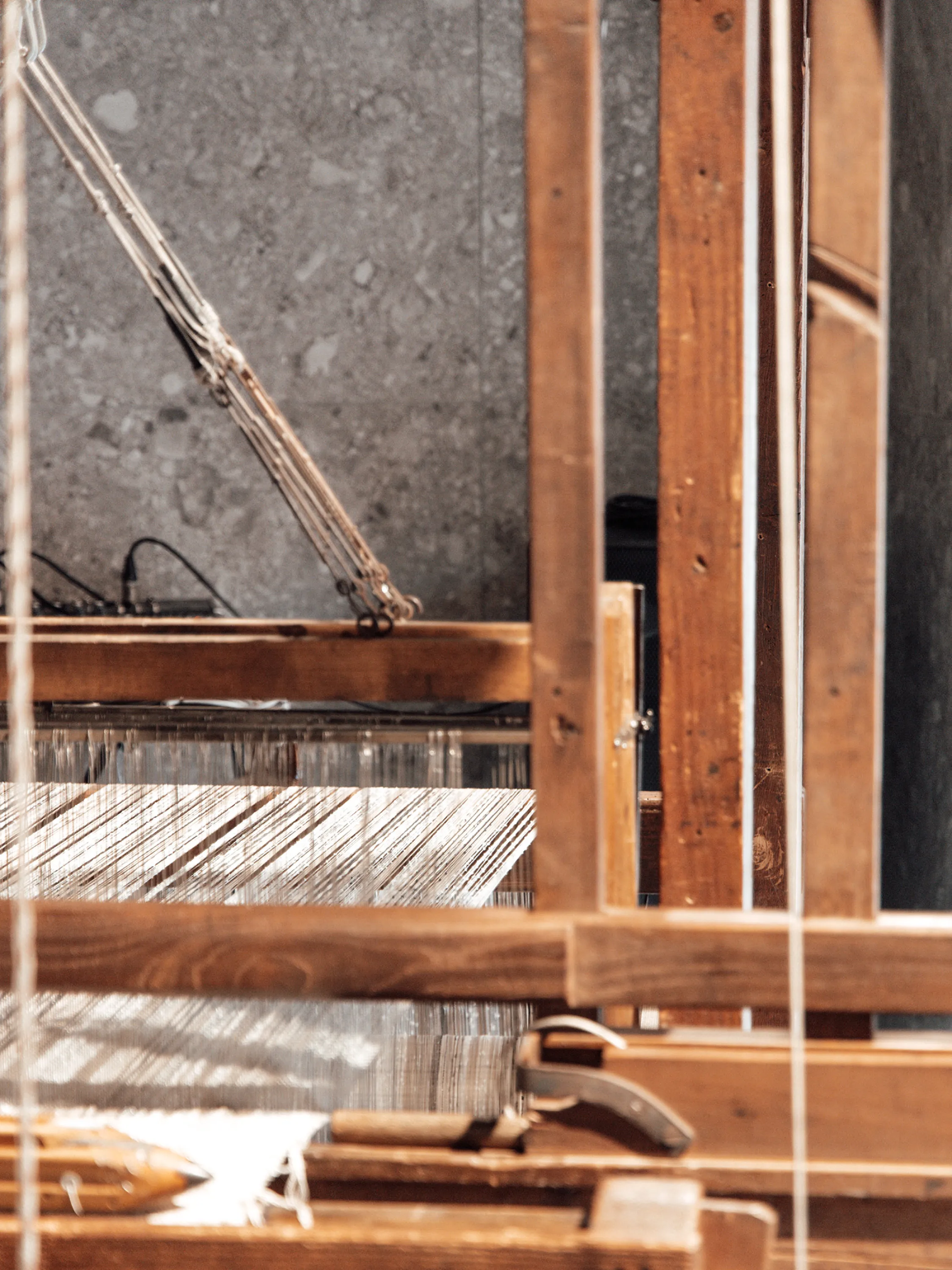 Close-up of a hand loom.