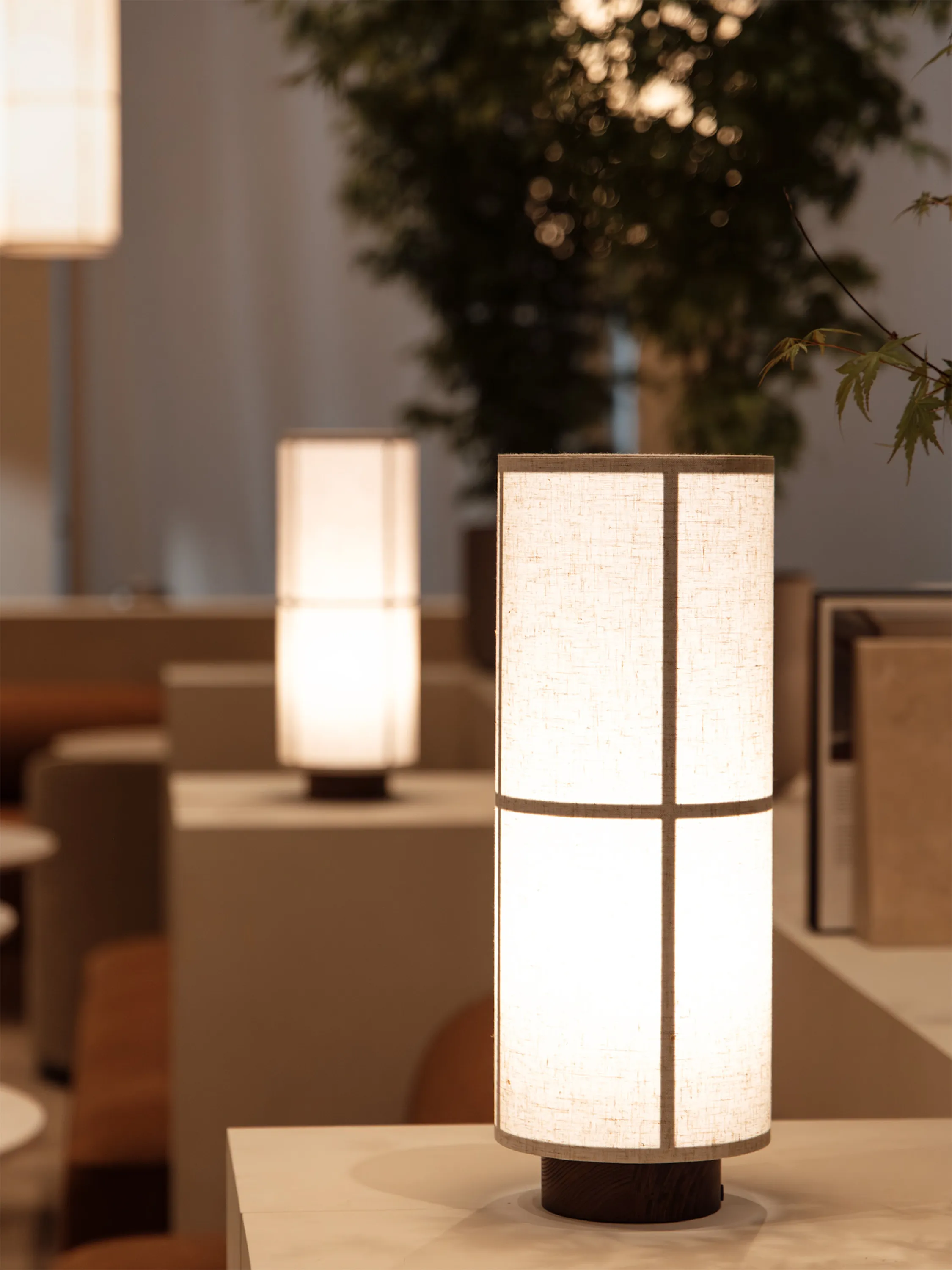 Layered lighting at different levels.