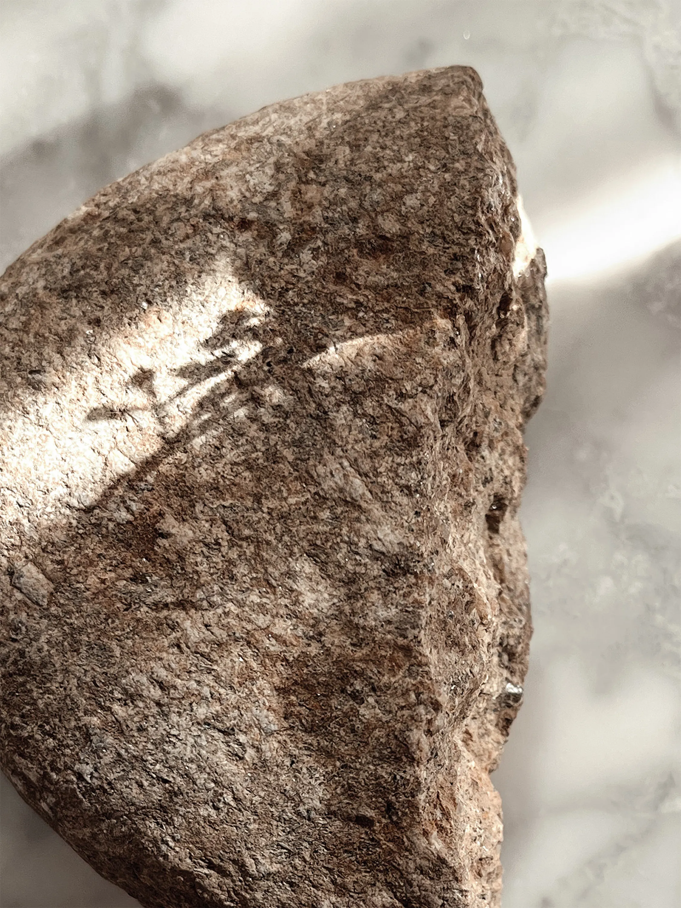 Light reflection on stone.
