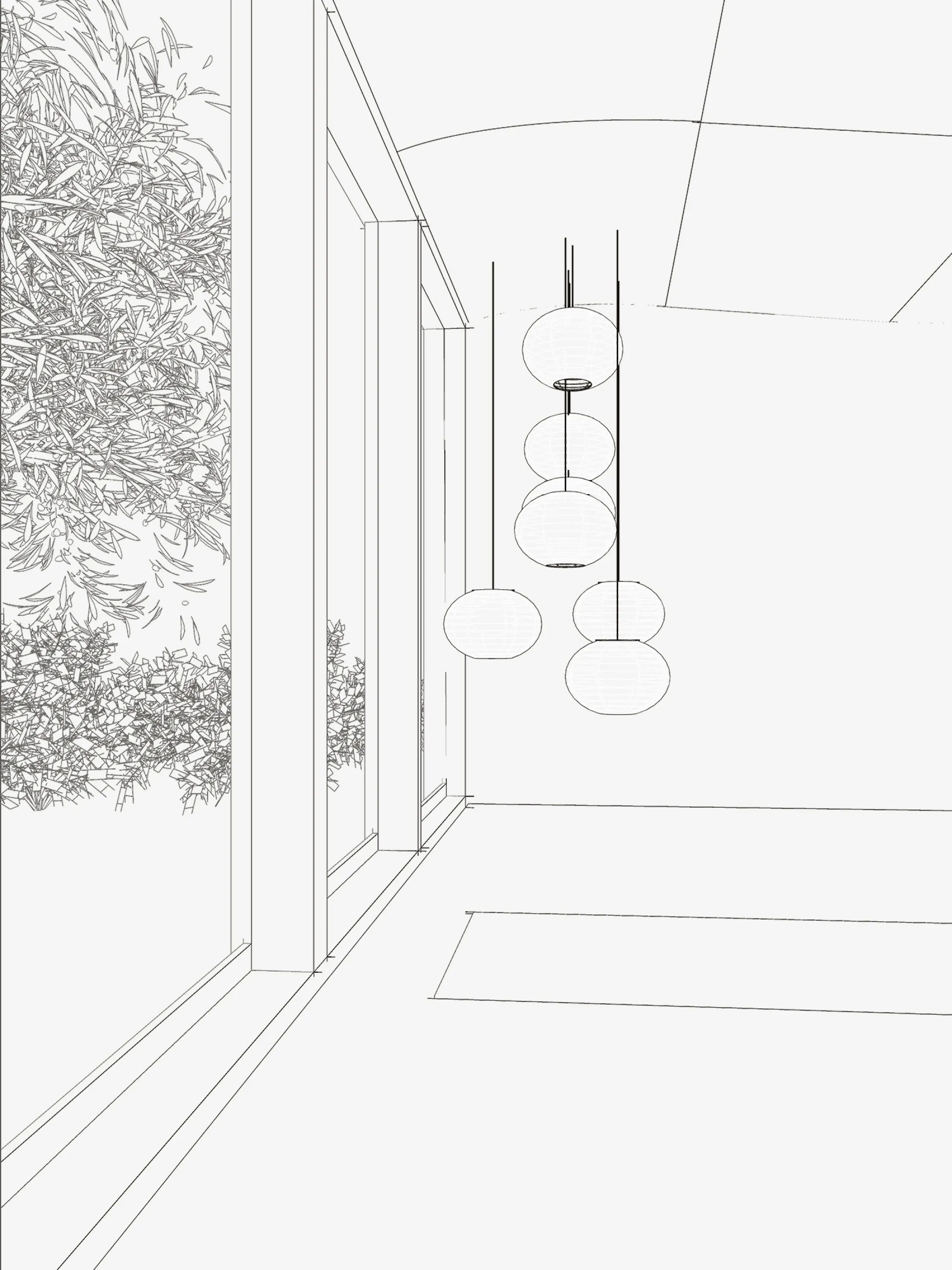 A flowing yoga studio